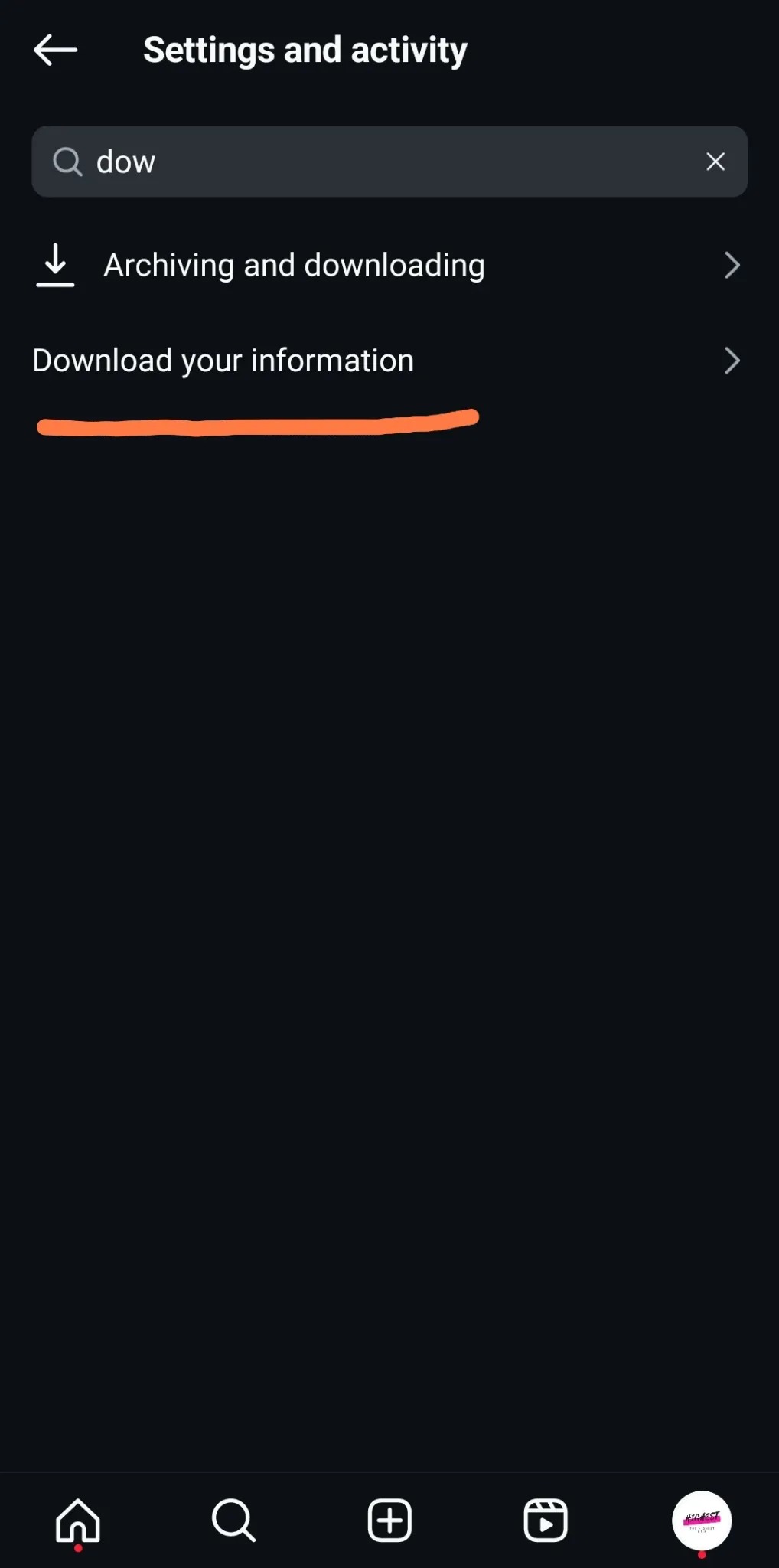 Step 3: Download your information